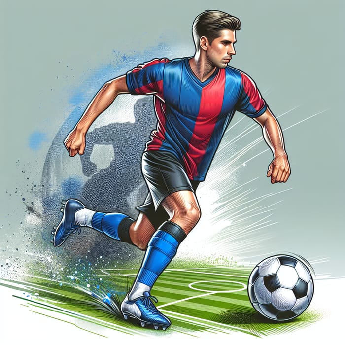 Messi - Professional Soccer Player Dribbling on Grass Field