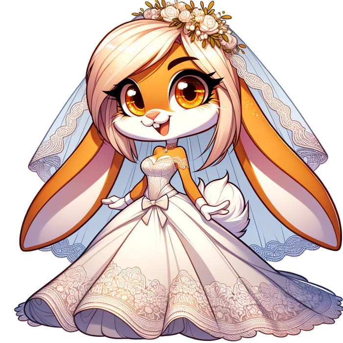 Elegant Lola Bunny Wedding Gown - Radiating Charm and Elegance