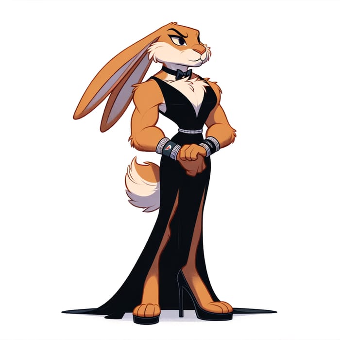 Lola Bunny in Black Gala Gown & Heels
