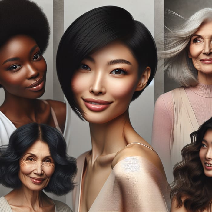 Stylish Women's Haircuts Showcasing Diversity