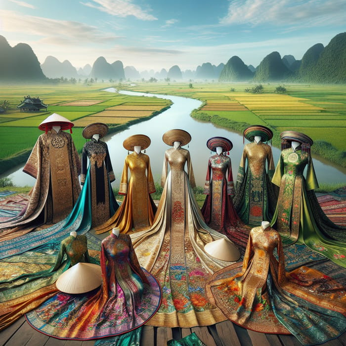 Traditional Vietnamese Silk Garments | Serene Ancient Clothing Scene