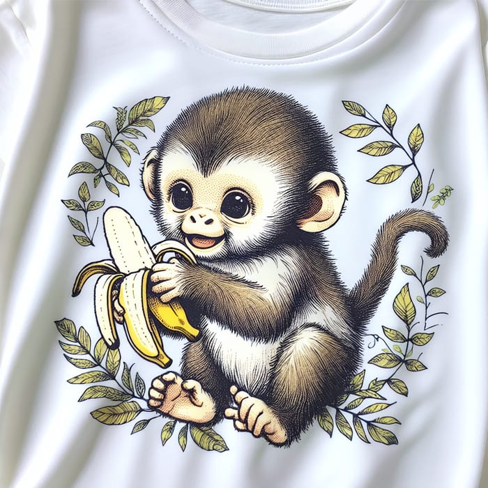 Cute Monkey Baby T-Shirt with Banana Design