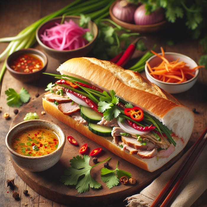 Authentic Vietnamese Bánh Mì Sandwich