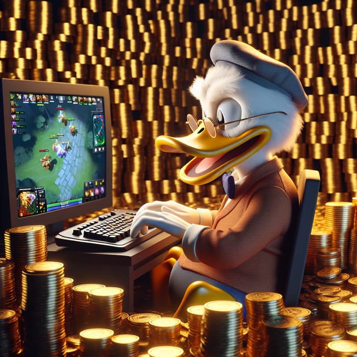 Scrooge McDuck Gold Coins in Cyber Sports Room