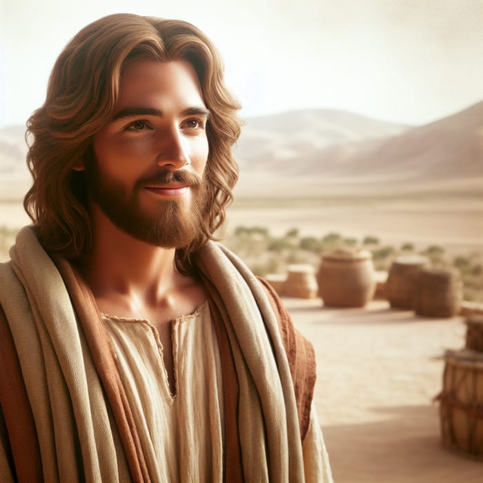 Jesus de Nazareth: Serene Figure in Timeless Setting