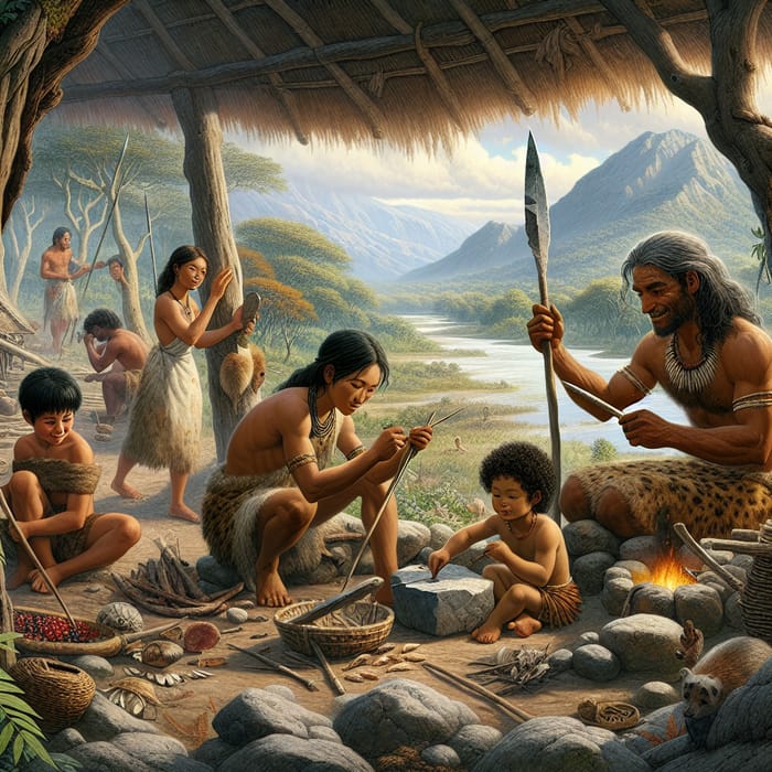 Hunter-Gatherer Family 10,000 Years Ago