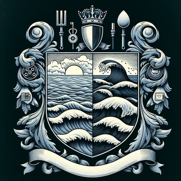 Sea Enthusiasts Coat Of Arms Digital Watching Editing Design AI 