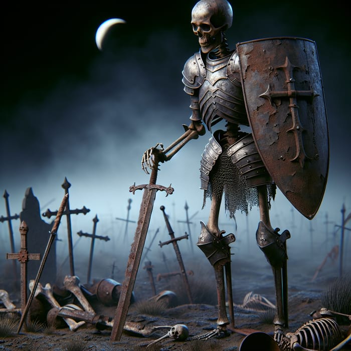 Skeletal Medieval Soldier - Eerie Battlefield Warrior