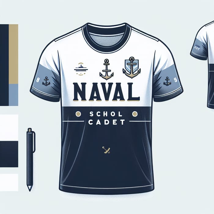 Minimalist Sports T-Shirt Design for Naval School Cadets