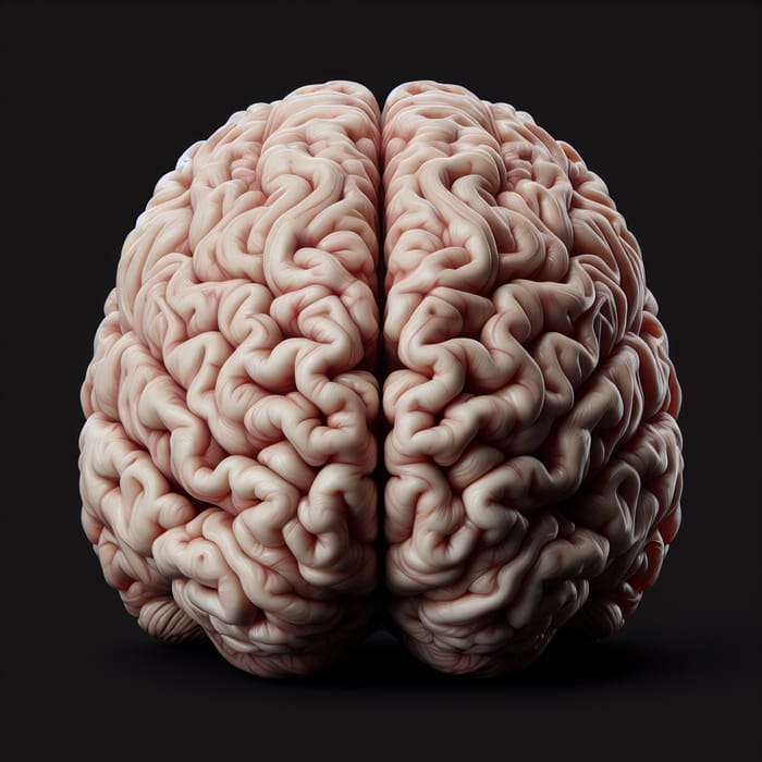 Human Brain Anatomy in Soft Pink and Gray Palette