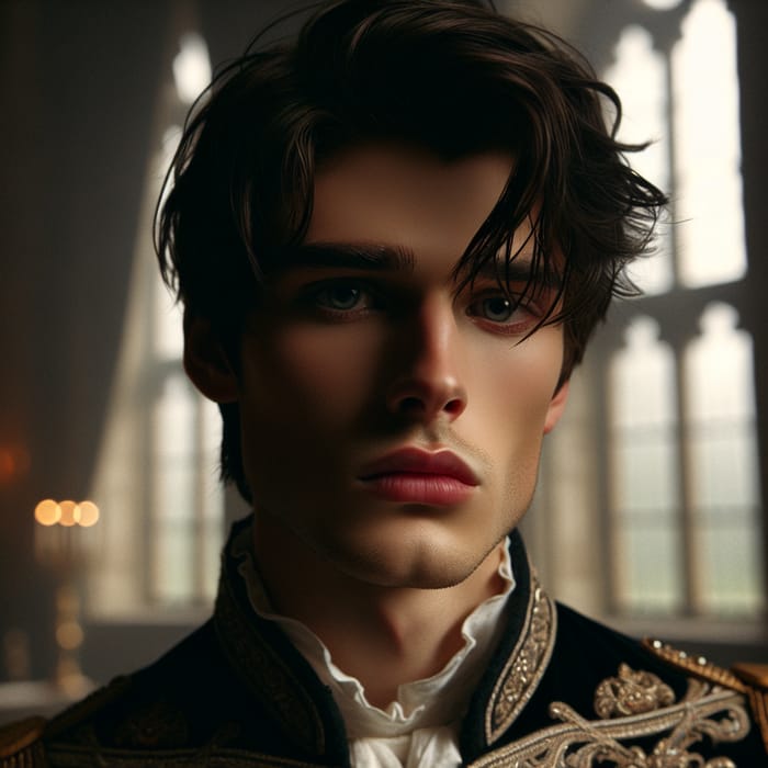 Sad Handsome Prince in Royal Attire | Melancholic Young Prince