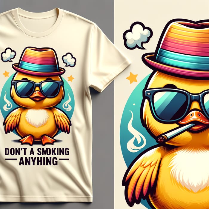 Trendy Yellow Duck Cartoon T-shirt Design