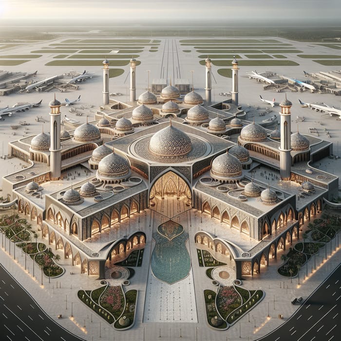 Islamic Elevation for Airports with Domes & Minarets