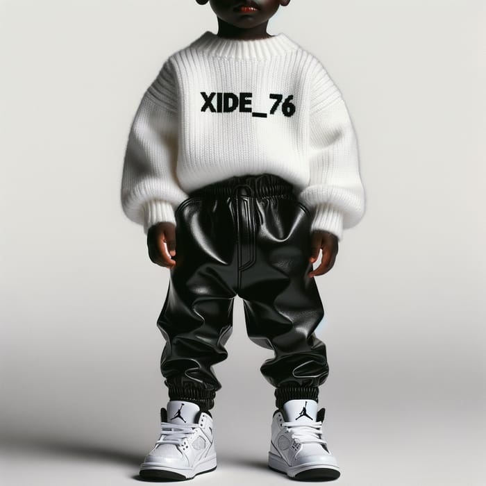 Stylish Black Boy in White Jordan Shoes and Xide_76 Pullover