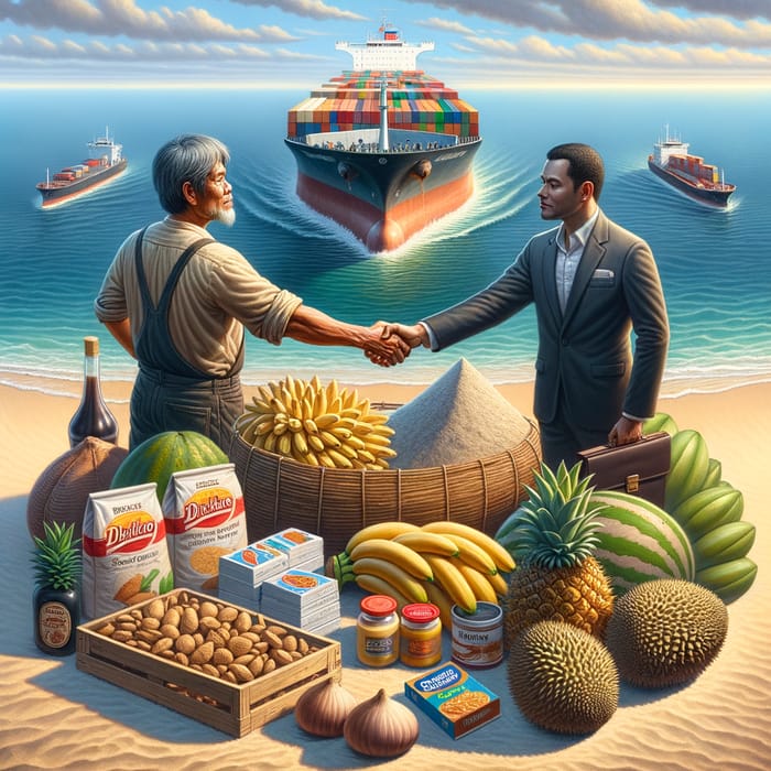 Export Quality Products: Farmer-Businessman Deal by the Ocean