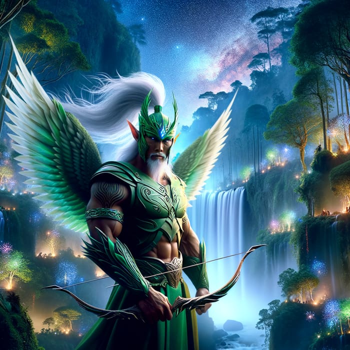 Enchanting Elven Warrior with Beautiful Bow | Fantasy Artwork