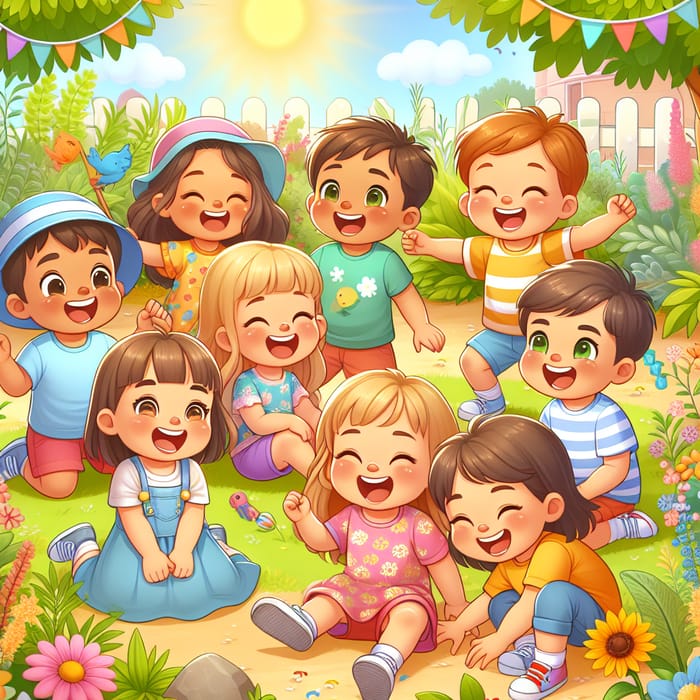 Kids Playing in a Garden: Joyful Moments Captured