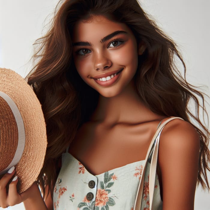 18-Year-Old Hispanic Girl | Radiant Beauty & Summery Style