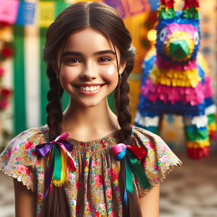 Mexican Girl in Traditional Attire | Festive Cultural Celebration