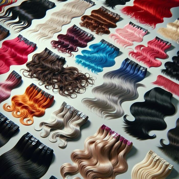 Clip-in Hair Extensions Collection: Abstract Styles & Colors