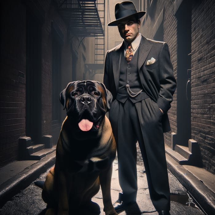 Freeze Corleone with Mastiff in Dark Alleyway