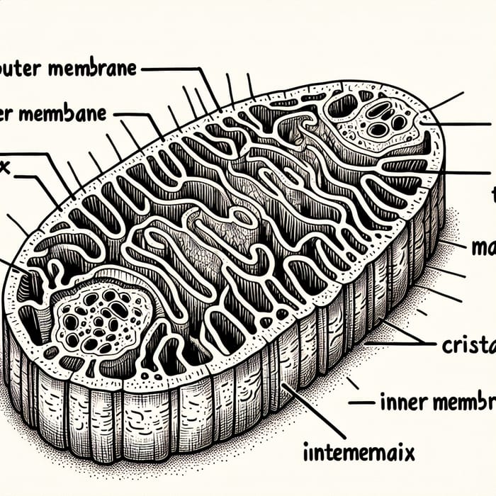 Mitochondria L.S. Structure - Labelled Visualization
