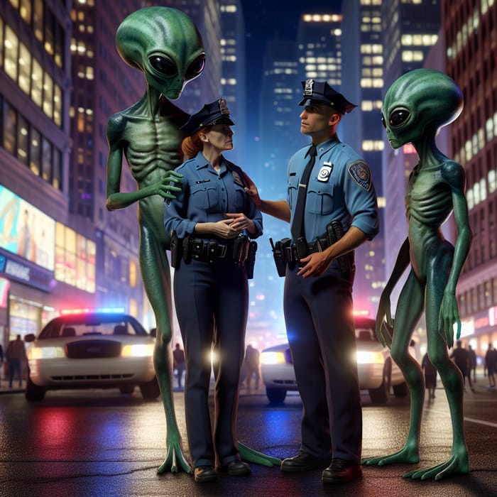 Aliens and Cops: A Nighttime Encounter