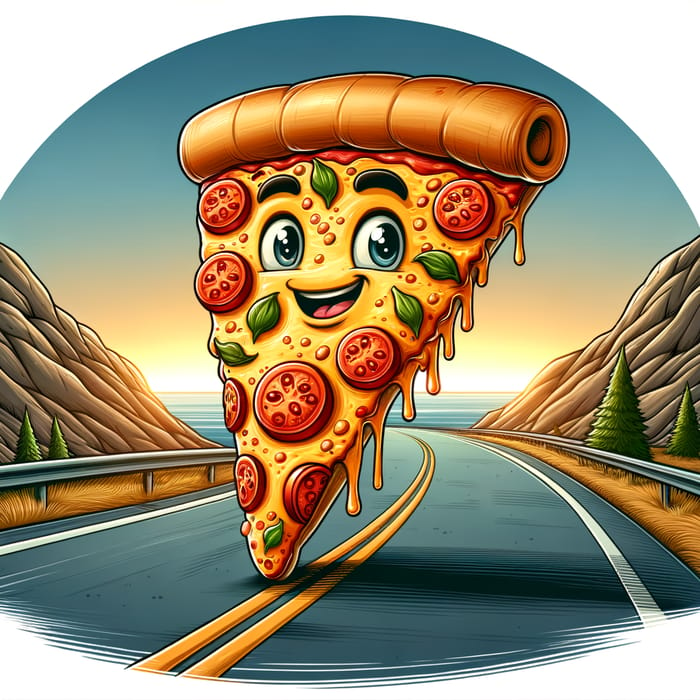 Exciting Pizza in Animated Style - Vibrant & Bold Digital Painting