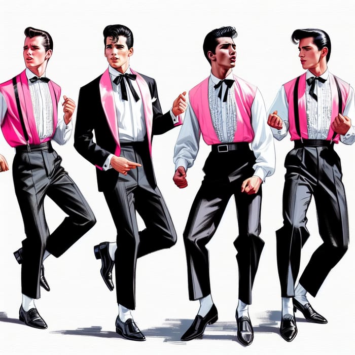 Dynamic 50s Rock 'n' Roll Dancers in Elvis-inspired Costumes
