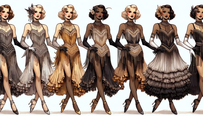 Glamorous 1920s & 1930s Inspired Female Dancers with Diverse Costumes
