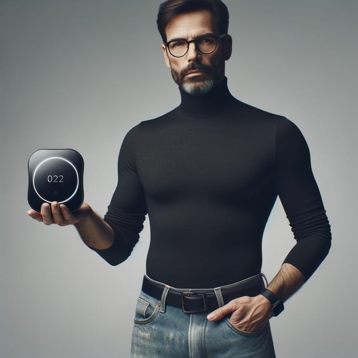 Steve Jobs Presenting Futuristic Digital Device