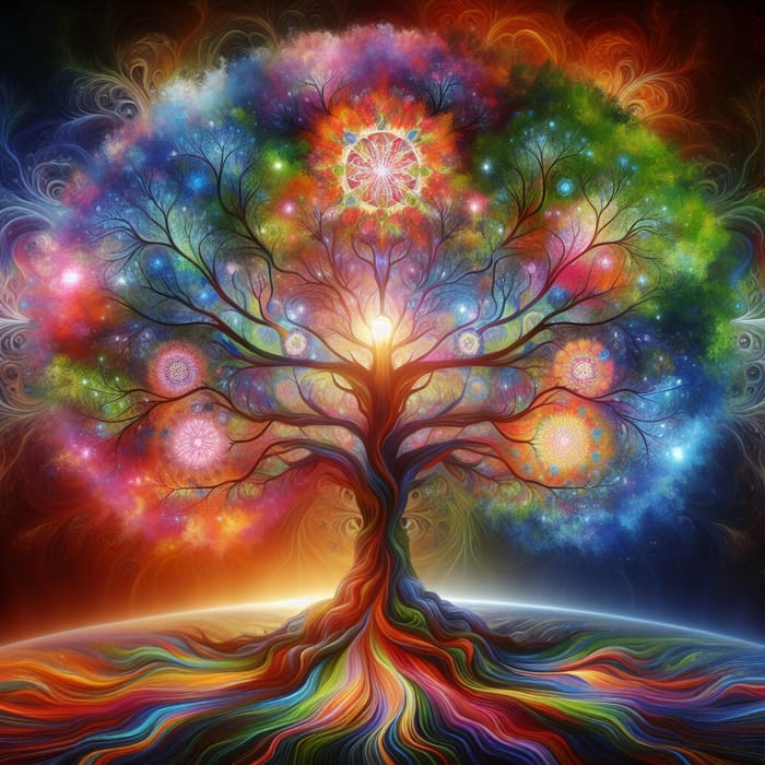 Colorful Tree of Life - Majestic & Spiritual Beauty