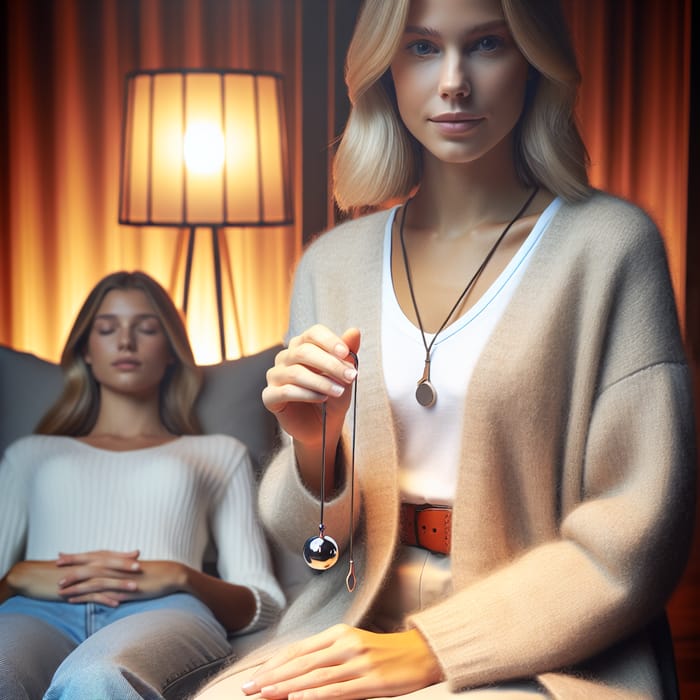 Blond Girl Hypnotherapy Session: Deep Relaxation Image