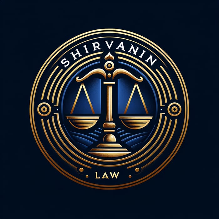 Shirvani Law Logo | Professional Legal Insignia in Royal Blue & Gold