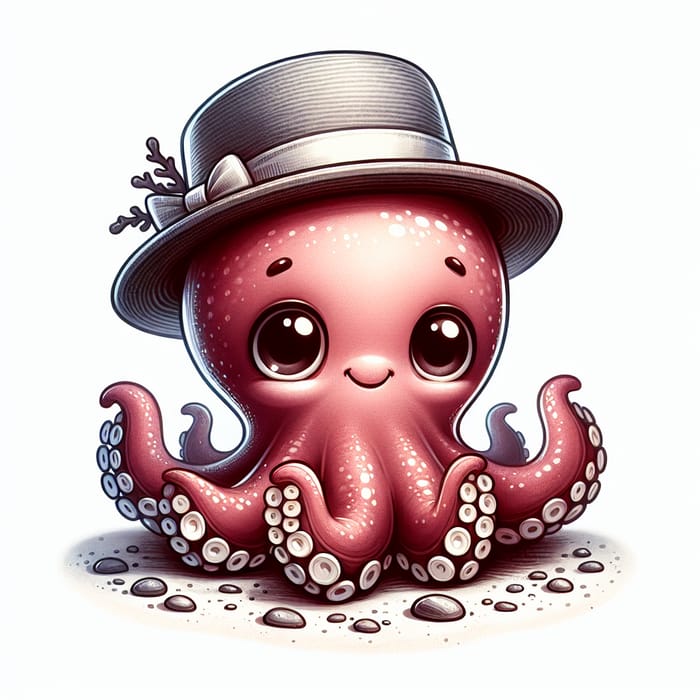 Cute Octopus with Stylish Hat | Playful Underwater Charm
