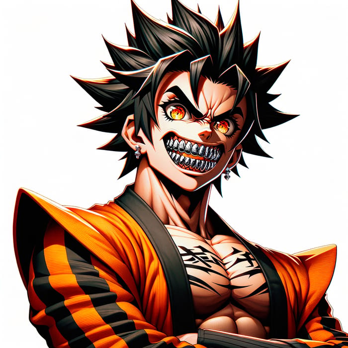 Muscular Anime Protagonist With Flamboyant Grillz - Goku Inspired