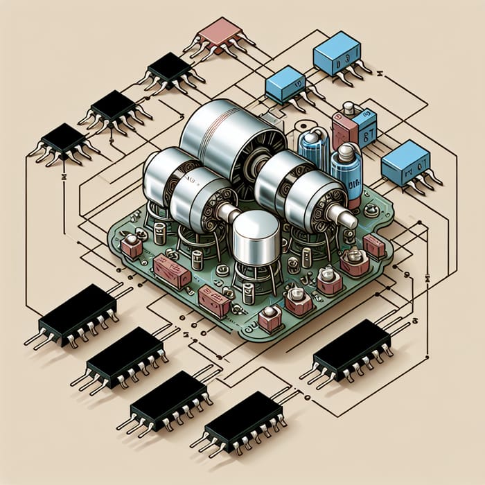 Frequency Variator Circuit with 3 Motors, 6 Diodes, and 6 IGBT