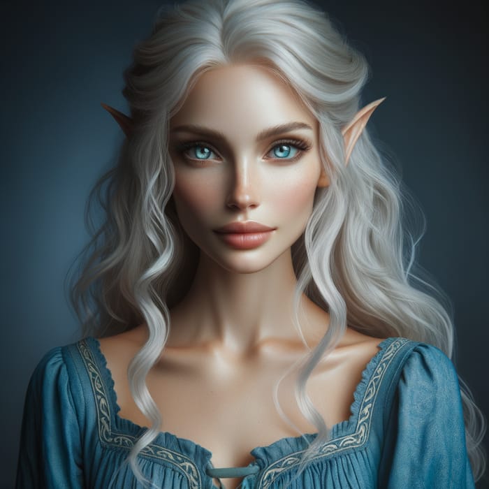 Graceful Half-Elf Druid with Enchanting White-Blonde Hair
