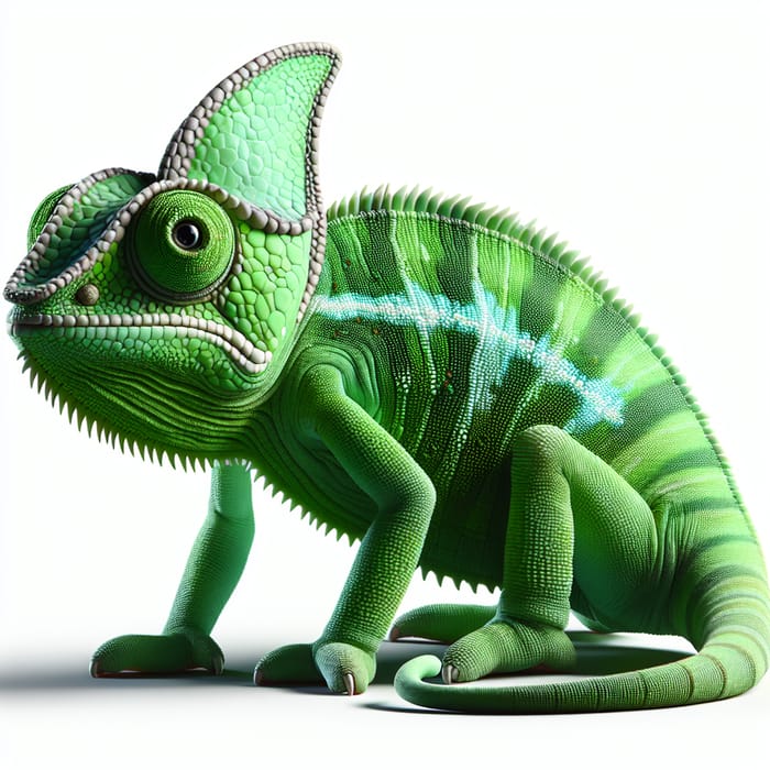 Green Chameleon on Four Legs - Exotic Reptile Image