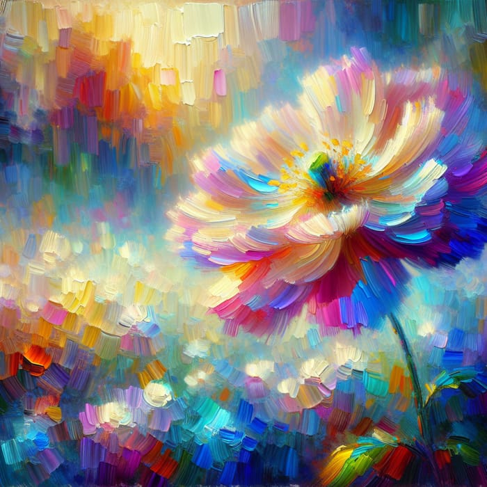 Stunning Flower in Impressionist Style Artwork