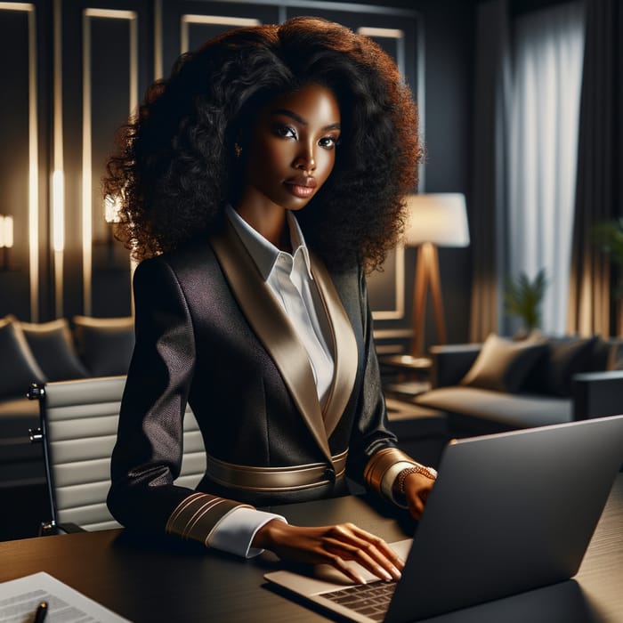 Confident African American Female CEO | Modern & Luxurious Office Setting