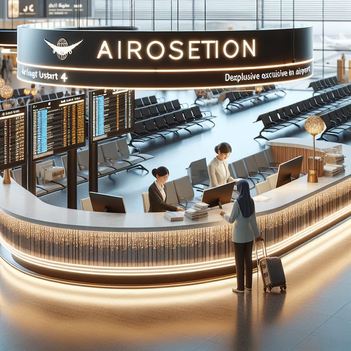 Airport Reception Desk 3D - Modern Scene Render