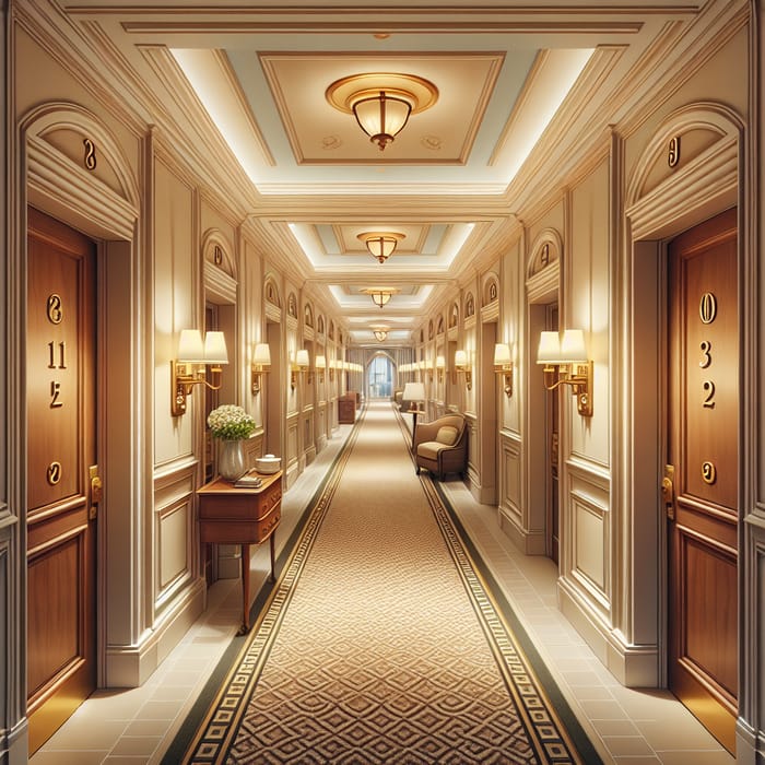 Elegant Hotel Corridor: Comfort and Luxury