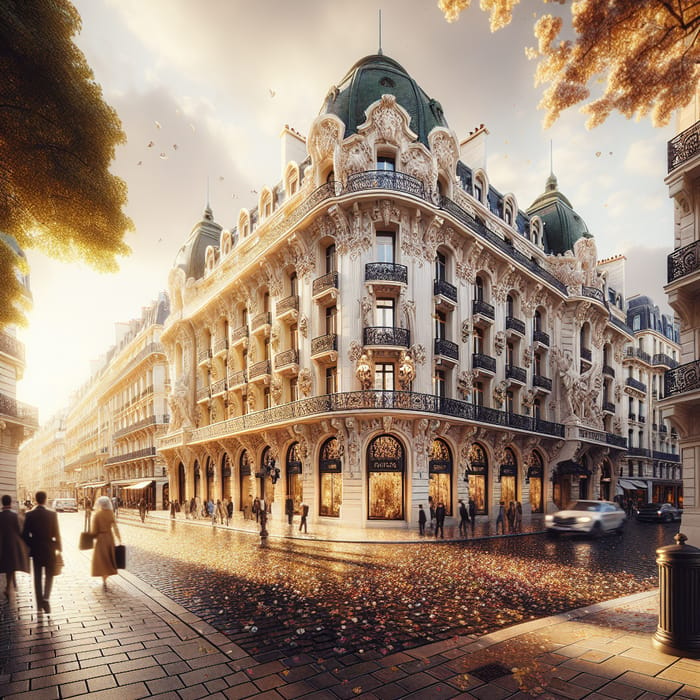 Prestigious Paris Hotel on Bustling Street