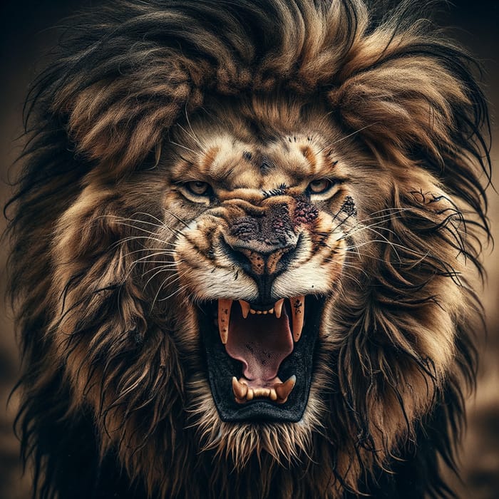 Alpha Lion Roaring - Symbol of Strength and Dominance