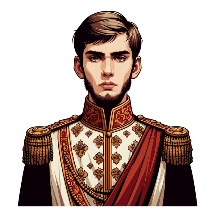 Russian Tsar Ivan the Terrible in Full Height: Youthful Years