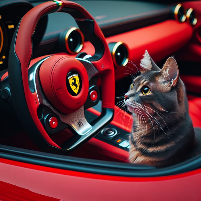 Cat in Ferrari | Luxury Ride - Un Gato En Un Ferrari