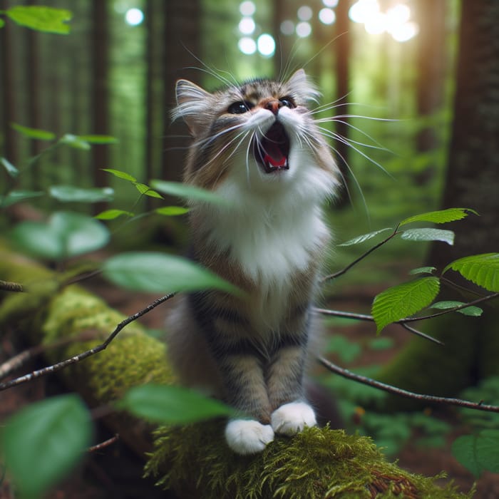 Enchanting Cat Singing in the Forest - Wildlife Story