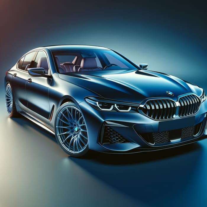 3D Model of a Sleek BMW-Style Luxury Car in Deep Blue