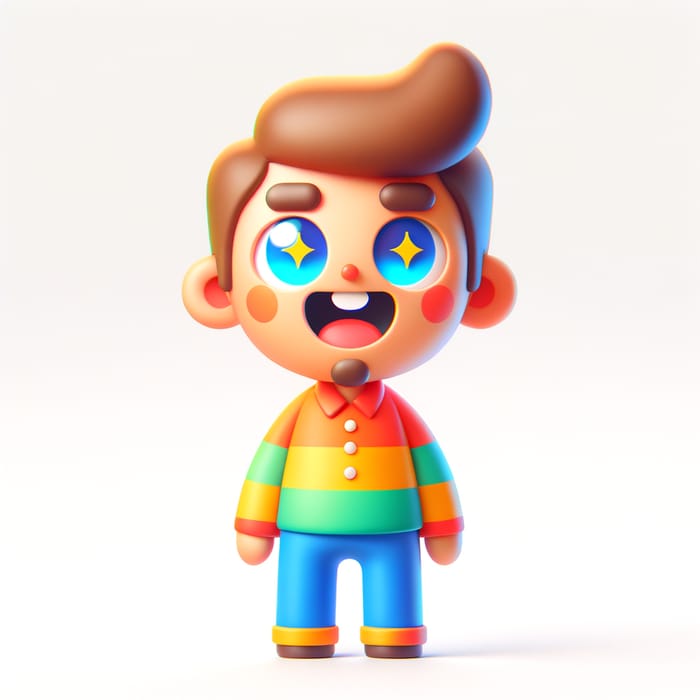Colorful 3D Cheerful Cartoony Man | Vibrant & Joyful Image
